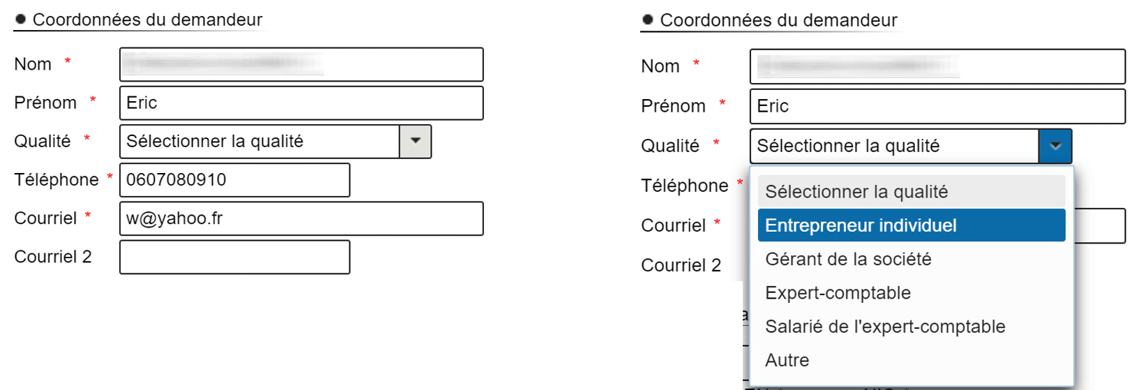 Aide exceptionnelle 1500€ Fonds de solidarité COVID19 - Saisir la demande Etape 2